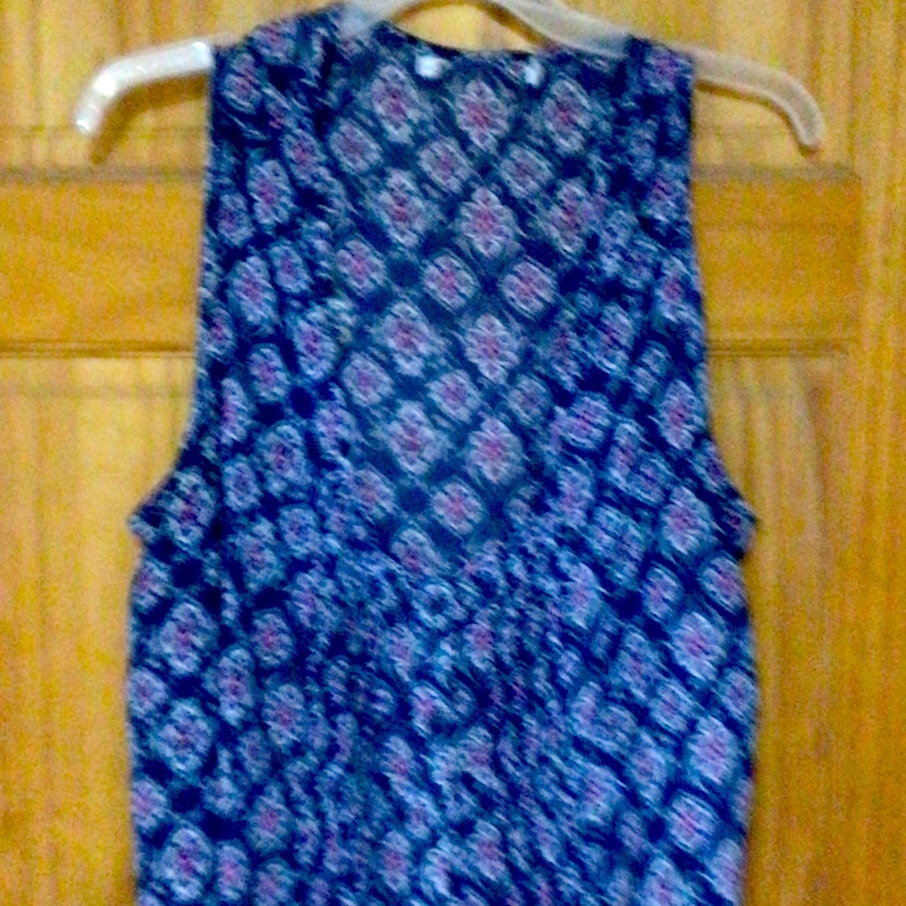 Floral Sleeveless Top - Blue and Pink